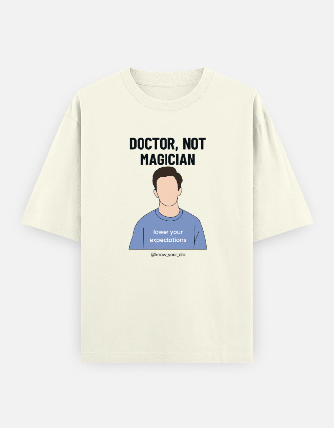 Doctor, Not Magician - Oversized T-Shirt by Dr Kishan - Image 3